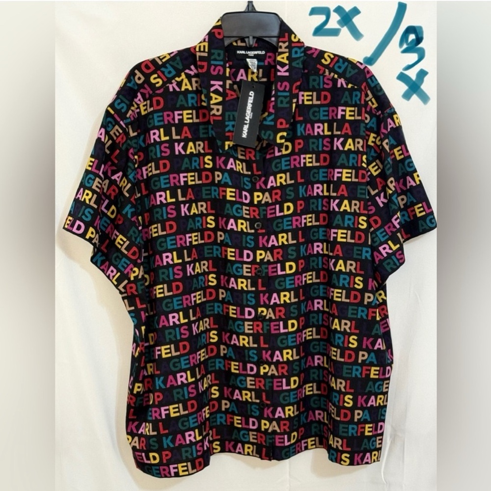 Karl Lagerfeld Vibrant Multicolor Logo Shirt